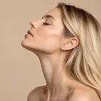 Woman showing neck and jawline area considered for Endolift treatment